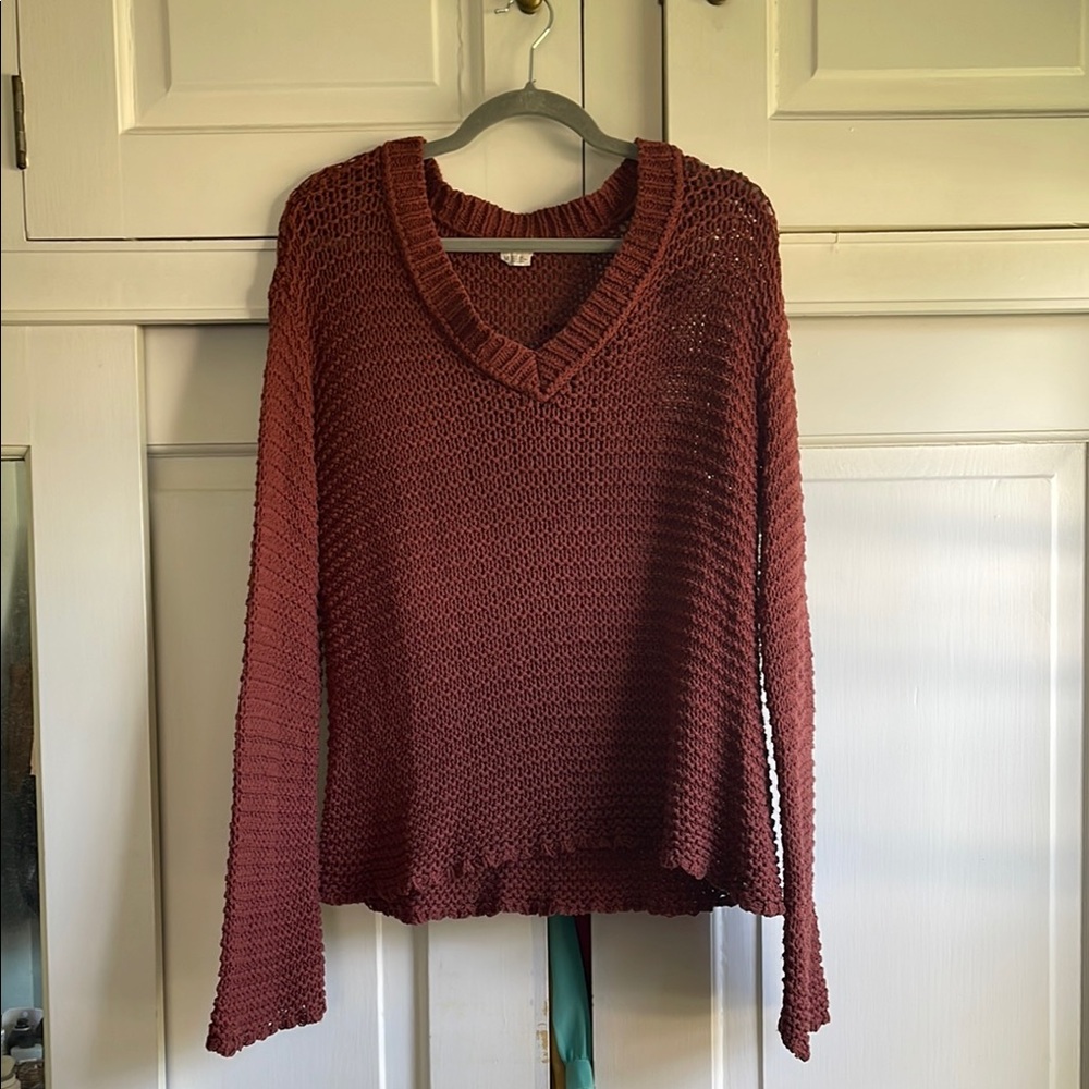 O’Neill Women's V-Neck Knit Sweater - Brown